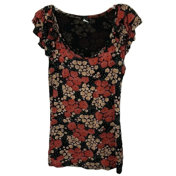 - Twik by Simon ,top,women Large,multicolor,floral,tiered,ruffle,feminine,summer - Picture 7 of 11